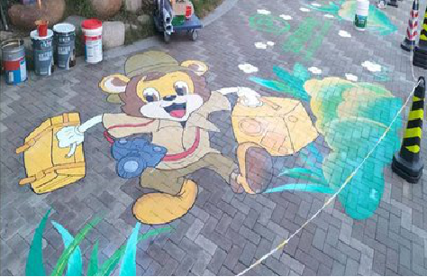 道县夏季画地面彩绘会遇到的问题