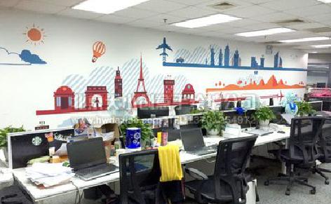 道县教你设计办公室墙绘的方法。