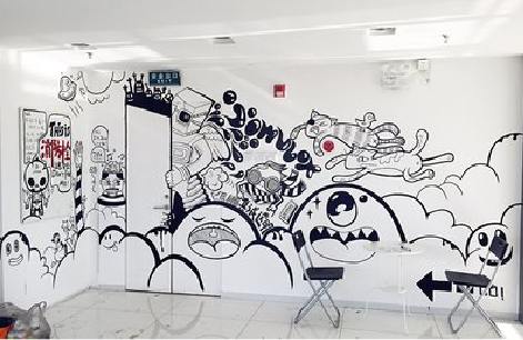 道县手绘墙并非传统涂鸦。